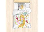 Abakuhaus Set Copripiumino Naturale Per Letti Singoli, FröHlich FrüHling Kid, Antiacaro, Adatto A Chi Soffre Di Allergie, Con Federa, 135 Cm X 200 Cm - 80 X 80 Cm, Multicolore