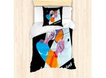 Abakuhaus Set Copripiumino Per Letto Singolo Con Motivo Zodiacale Gemelli, Astratto, Antiacaro, Adatto A Chi Soffre Di Allergie, Con Federa, 135 Cm X 200 Cm - 80 X 80 Cm, Multicolore