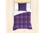 Abakuhaus Set Copripiumino Per Letto Singolo, Motivo Bouquet Romantico, Antiacaro E Anallergico Con Federa, 135 Cm X 200 Cm - 80 X 80 Cm, Viola E Lavanda