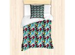 Abakuhaus Set Copripiumino Astratto Per Letti Singoli, Arte Geometrica Grungy, Antiacaro, Adatto A Chi Soffre Di Allergie, Con Federa, 135 Cm X 200 Cm - 80 X 80 Cm, Multicolore
