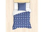 Abakuhaus Set Copripiumino Per Letto Singolo, Motivo Porcellana Cinese, Antiacaro, Adatto A Chi Soffre Di Allergie, Con Federa, 135 Cm X 200 Cm - 80 X 80 Cm, Blu Cobalto Blu Notte