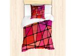 Set Copripiumino Retrò Abakuhaus Per Letti Singoli, Motivo Mosaico Colorato, Antiacaro, Adatto A Chi Soffre Di Allergie, Con Federa, 135 Cm X 200 Cm - 80 X 80 Cm, Multicolore
