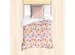 Set Copripiumino Abakuhaus Per Letti Singoli, Divertenti Motivi Alimentari Giapponesi, Antiacaro E Anallergico, Con Federa, 135 Cm X 200 Cm - 80 X 80 Cm, Multicolore