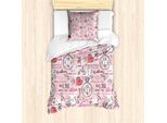 Abakuhaus Set Copripiumino Per Letto Singolo, Messaggio Romantico, Antiacaro, Adatto A Chi Soffre Di Allergie, Con Federa, 135 Cm X 200 Cm - 80 X 80 Cm, Multicolore