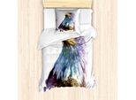 Abakuhaus Set Copripiumino Per Letto Singolo, Aquarell Bald Eagle, Antiacaro, Adatto A Chi Soffre Di Allergie, Con Federa, 135 Cm X 200 Cm - 80 X 80 Cm, Multicolore