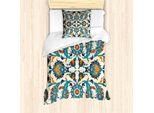 Abakuhaus Set Copripiumino Per Letto Singolo, Motivo Boho Antico, Antiacaro, Adatto A Chi Soffre Di Allergie, Con Federa, 135 Cm X 200 Cm - 80 X 80 Cm, Multicolore