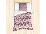 Abakuhaus Set Copripiumino Colorato Per Letti Singoli, Disegno Doodle Butterfly, Antiacaro, Adatto A Chi Soffre Di Allergie, Con Federa, 135 Cm X 200 Cm - 80 X 80 Cm, Multicolore