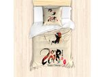 Abakuhaus Set Copripiumino Per Letto Singolo Anno Del Cane, Parole, Antiacaro, Adatto A Chi Soffre Di Allergie, Con Federa, 135 Cm X 200 Cm - 80 X 80 Cm, Multicolore