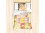 Abakuhaus Set Copripiumino Per Letto Singolo, Con Motivi Floreali E Geometrici, Antiacaro E Anallergico, Con Federa, 135 Cm X 200 Cm - 80 X 80 Cm, Multicolore