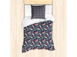 Abakuhaus Set Copripiumino Per Letto Singolo Unicorno, Stelle, Cuori E Arcobaleni, Antiacaro, Adatto A Chi Soffre Di Allergie, Con Federa, 135 Cm X 200 Cm - 80 X 80 Cm, Multicolore