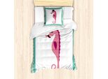 Abakuhaus Set Copripiumino Seahorse Per Letti Singoli, Cappello Hipster Seahorse, Antiacaro, Adatto A Chi Soffre Di Allergie, Con Federa, 135 Cm X 200 Cm - 80 X 80 Cm, Multicolore