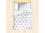 Abakuhaus Set Copripiumino Per Letto Singolo, Acquerelli Mare, Antiacaro, Adatto A Chi Soffre Di Allergie, Con Federa, 135 Cm X 200 Cm - 80 X 80 Cm, Viola, Blu E Bianco