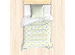 Abakuhaus Set Copripiumino Giallo E Blu Per Letti Singoli, Simplistic Summary, Antiacaro, Adatto A Chi Soffre Di Allergie, Con Federa, 135 Cm X 200 Cm - 80 X 80 Cm, Terra Giallo Azzurro