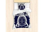 Abakuhaus Set Copripiumino Blu E Bianco Per Letti Singoli, Nodo Celtico, Antiacaro, Adatto A Chi Soffre Di Allergie, Con Federa, 135 Cm X 200 Cm - 80 X 80 Cm, Blu Scuro E Bianco