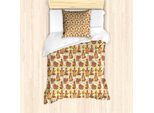 Abakuhaus Set Copripiumino Per Letto Singolo, Grizzly Bear Mangia Miele, Antiacaro, Adatto A Chi Soffre Di Allergie, Con Federa, 135 Cm X 200 Cm - 80 X 80 Cm, Multicolore