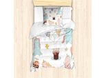 Abakuhaus Set Copripiumino Unicorn Party Per Letti Singoli, Animali Di Compleanno, Antiacaro, Adatto A Chi Soffre Di Allergie, Con Federa, 135 Cm X 200 Cm - 80 X 80 Cm, Multicolore