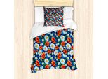 Abakuhaus Set Copripiumino Per Letto Singolo, Margherite Colorate Vivaci, Antiacaro, Adatto A Chi Soffre Di Allergie, Con Federa, 135 Cm X 200 Cm - 80 X 80 Cm, Multicolore