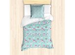 Abakuhaus Set Copripiumino Unicorn Party Per Letti Singoli, Cartone Animato, Antiacaro, Adatto A Chi Soffre Di Allergie, Con Federa, 135 Cm X 200 Cm - 80 X 80 Cm, Multicolore