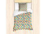 Abakuhaus Set Copripiumino Etnico Per Letti Singoli, Decorazioni Triangolari, Antiacaro, Adatto A Chi Soffre Di Allergie, Con Federa, 135 Cm X 200 Cm - 80 X 80 Cm, Multicolore