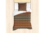 Abakuhaus Set Copripiumino Azteco Per Letti Singoli, Design Vintage Messicano, Antiacaro E Anallergico Con Federa, 135 Cm X 200 Cm - 80 X 80 Cm, Multicolore