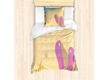Abakuhaus Set Copripiumino Per Letto Singolo, Granulare Looking Sand, Antiacaro, Adatto A Chi Soffre Di Allergie, Con Federa, 135 Cm X 200 Cm - 80 X 80 Cm, Rosa Seafoam E Crema