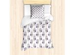 Abakuhaus Set Copripiumino Per Letto Singolo, Motivo Animali Hipster, Antiacaro, Adatto A Chi Soffre Di Allergie, Con Federa, 135 Cm X 200 Cm - 80 X 80 Cm, Arancione Pallido Viola