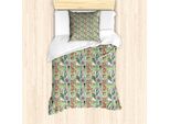 Abakuhaus Set Copripiumino Per Letti Singoli, Animali Della Foresta Pluviale, Antiacaro, Adatto A Chi Soffre Di Allergie, Con Federa, 135 Cm X 200 Cm - 80 X 80 Cm, Multicolore