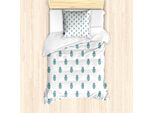 Abakuhaus Set Copripiumino Hamsa Per Letti Singoli, Bicolore Oriental Hand, Antiacaro, Adatto A Chi Soffre Di Allergie, Con Federa, 135 Cm X 200 Cm - 80 X 80 Cm, Senape, Bianco E Blu