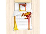 Abakuhaus Segno Zodiacale Scorpione Set Copripiumino Per Letti Singoli, Cornice, Antiacaro, Adatto A Chi Soffre Di Allergie, Con Federa, 135 Cm X 200 Cm - 80 X 80 Cm, Arancione Vermiglio Giallo