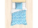 Abakuhaus Set Copripiumino Per Letti Singoli, Puffy Cumulus Formation, Antiacaro, Adatto A Chi Soffre Di Allergie, Con Federa, 135 Cm X 200 Cm - 80 X 80 Cm, Azzurro Pallido