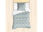 Abakuhaus Set Copripiumino Per Letto Singolo Con Motivo Margherite, Silhouette Floreale, Antiacaro E Anallergico Con Federa, 135 Cm X 200 Cm - 80 X 80 Cm, Multicolore