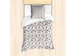 Abakuhaus Set Copripiumino Per Letto Singolo, Tweeting Small Sparrows, Antiacaro, Adatto A Chi Soffre Di Allergie, Con Federa, 135 Cm X 200 Cm - 80 X 80 Cm, Seal Brown E Grigio Chiaro