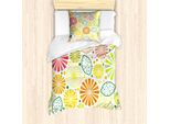 Abakuhaus Set Copripiumino Per Letto Singolo, Tropical Clementine, Antiacaro, Adatto A Chi Soffre Di Allergie, Con Federa, 135 Cm X 200 Cm - 80 X 80 Cm, Multicolore