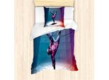 Abakuhaus Set Copripiumino Per Lettini Singoli, Disegno Di Ballerina, Antiacaro, Adatto A Chi Soffre Di Allergie, Con Federa, 135 Cm X 200 Cm - 80 X 80 Cm, Multicolore