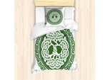 Abakuhaus Set Copripiumino Celtico Per Letti Singoli, Albero Della Vita Con Friso, Antiacaro, Adatto A Chi Soffre Di Allergie, Con Federa, 135 Cm X 200 Cm - 80 X 80 Cm, Verde Lontano Verde Acqua Scuro