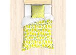 Abakuhaus Set Copripiumino Per Letto Singolo, Simplistic Agrumi, Antiacaro, Adatto A Chi Soffre Di Allergie, Con Federa, 135 Cm X 200 Cm - 80 X 80 Cm, Verde Mela-Giallo-Bianco