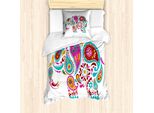 Abakuhaus Set Copripiumino Etnico Per Letti Singoli, Hippie, Antiacaro, Adatto A Chi Soffre Di Allergie, Con Federa, 135 Cm X 200 Cm - 80 X 80 Cm, Multicolore