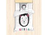 Abakuhaus Set Copripiumino Per Letto Singolo, Disegno Animale, Antiacaro, Adatto A Chi Soffre Di Allergie, Con Federa, 135 Cm X 200 Cm - 80 X 80 Cm, Rosa, Azzurro E Nero