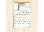 Abakuhaus Nursery Set Copripiumino Per Letto Singolo, Aeroplani Verdi, Antiacaro, Adatto A Chi Soffre Di Allergie, Con Federa, 135 Cm X 200 Cm - 80 X 80 Cm, Verde Mela E Azzurro Pallido