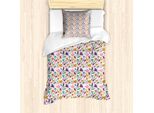 Abakuhaus Set Copripiumino Per Letti Singoli, Fiori Decorativi Artificiali, Antiacaro, Adatto A Chi Soffre Di Allergie, Con Federa, 135 Cm X 200 Cm - 80 X 80 Cm, Multicolore