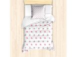 Abakuhaus Set Copripiumino Per Letti Singoli, Fluffy Pinkish Hedgehog, Antiacaro, Adatto A Chi Soffre Di Allergie, Con Federa, 135 Cm X 200 Cm - 80 X 80 Cm, Rosa Chiaro E Grigio Chiaro