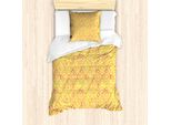 Abakuhaus Set Copripiumino Azteco Per Letti Singoli, Motivi Ikat Acquerellati, Antiacaro, Adatto A Chi Soffre Di Allergie, Con Federa, 135 Cm X 200 Cm - 80 X 80 Cm, Terra Giallo Calendula