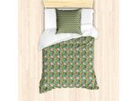 Abakuhaus Set Copripiumino Per Letto Singolo, American Breakfast Menu, Antiacaro, Adatto A Chi Soffre Di Allergie, Con Federa, 135 Cm X 200 Cm - 80 X 80 Cm, Multicolore