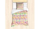 Abakuhaus Set Copripiumino Azteco Per Letti Singoli, Forme, Antiacaro, Adatto A Chi Soffre Di Allergie, Con Federa, 135 Cm X 200 Cm - 80 X 80 Cm, Multicolore