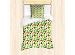 Abakuhaus Set Copripiumino Per Letto Singolo Con Motivo Coccinelle E Trifogli, Antiacaro E Anallergico, Con Federa, 135 Cm X 200 Cm - 80 X 80 Cm, Multicolore