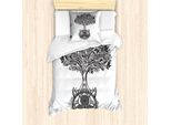 Abakuhaus Set Copripiumino Celtico Per Letti Singoli, Albero Della Vita Triskelion, Antiacaro, Adatto A Chi Soffre Di Allergie, Con Federa, 135 Cm X 200 Cm - 80 X 80 Cm, Bianco E Nero