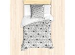 Abakuhaus Set Copripiumino Per Letto Singolo, Nautical Sketch Animals, Antiacaro E Anallergico, Con Federa, 135 Cm X 200 Cm - 80 X 80 Cm, Tortora Scuro E Bianco