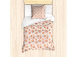 Set Copripiumino Abakuhaus Autunnale Per Letti Singoli, Fiori Astratti Pastello, Antiacaro, Adatto A Chi Soffre Di Allergie, Con Federa, 135 Cm X 200 Cm - 80 X 80 Cm, Multicolore