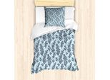 Abakuhaus Set Copripiumino Blu E Bianco Per Letti Singoli, Alghe Coralline, Antiacaro, Adatto A Chi Soffre Di Allergie, Con Federa, 135 Cm X 200 Cm - 80 X 80 Cm, Azzurro Blu Scuro