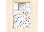 Abakuhaus Set Copripiumino Libelle Per Letti Singoli, Motivo Primaverile Con Animali Selvatici, Antiacaro, Adatto A Chi Soffre Di Allergie, Con Federa, 135 Cm X 200 Cm - 80 X 80 Cm, Multicolore